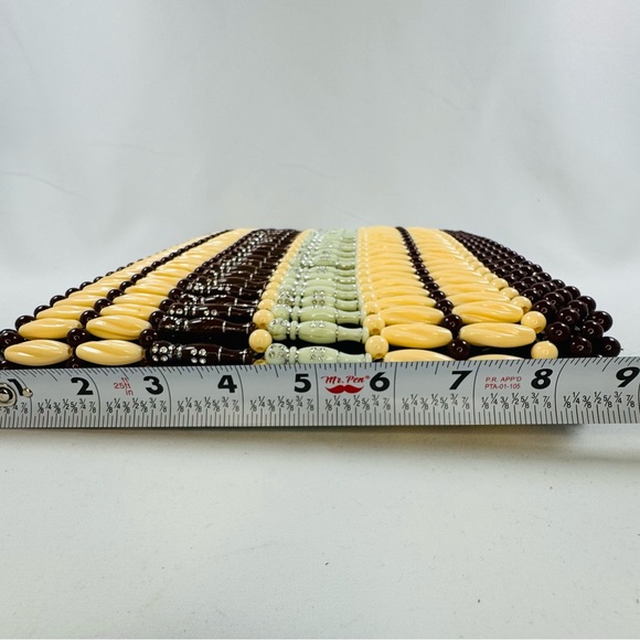 Handcrafted Fully Beaded Purse With Handle Multicolor Unused Statement Piece - Picture 8 of 9